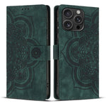 Custodia per telefono in pelle satinata stile retrò con mandala in rilievo., For iPhone Air, For iPhone 16 Pro Max, For iPhone 16 Pro, For iPhone 16 Plus