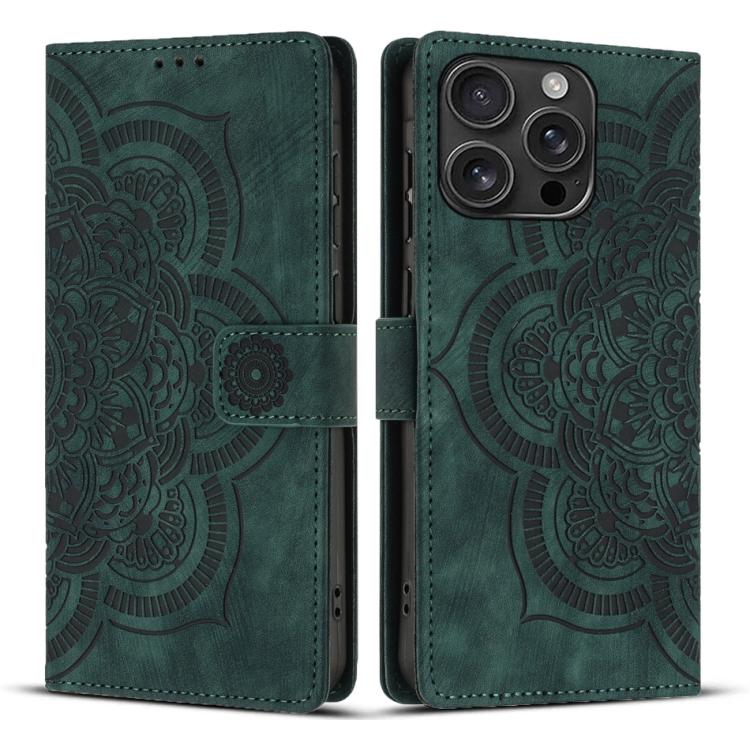 Custodia per telefono in pelle satinata stile retrò con mandala in rilievo., For iPhone Air, For iPhone 16 Pro Max, For iPhone 16 Pro, For iPhone 16 Plus