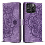 Custodia per telefono in pelle satinata stile retrò con mandala in rilievo., For iPhone Air, For iPhone 16 Pro Max, For iPhone 16 Pro, For iPhone 16 Plus