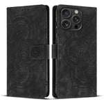 Custodia per telefono in pelle satinata stile retrò con mandala in rilievo., For iPhone Air, For iPhone 16 Pro Max, For iPhone 16 Pro, For iPhone 16 Plus