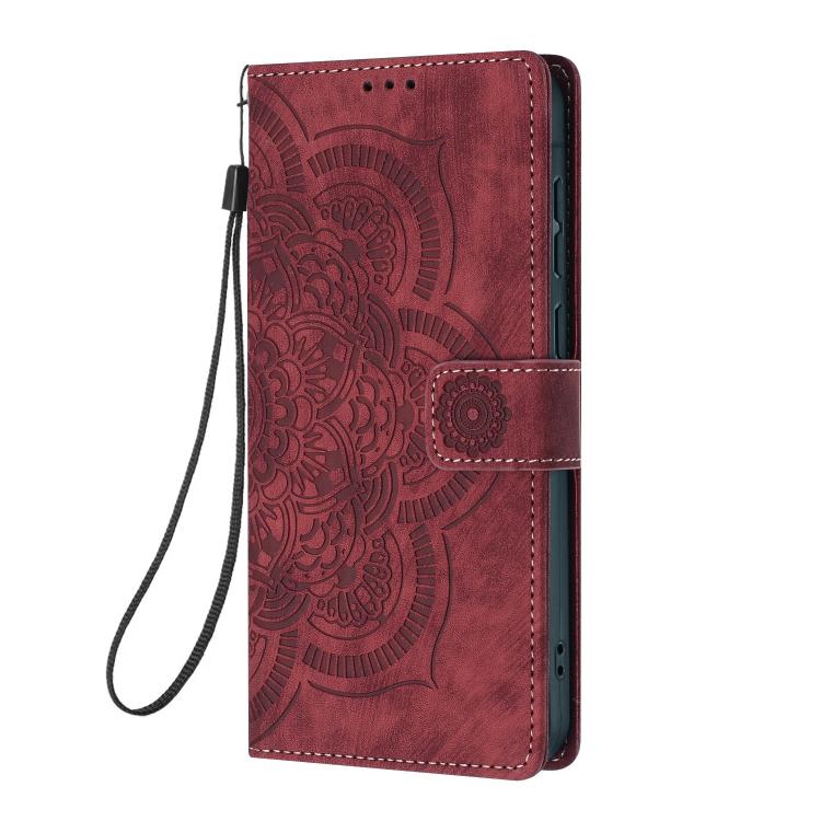 Custodia per telefono in pelle satinata stile retrò con mandala in rilievo., For iPhone 14 Pro Max, For iPhone 7 / 8 / SE 2022, For iPhone 13 Pro Max, For iPhone 13 Pro