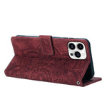Custodia per telefono in pelle satinata stile retrò con mandala in rilievo., For iPhone 14 Pro Max, For iPhone 7 / 8 / SE 2022, For iPhone 13 Pro Max, For iPhone 13 Pro