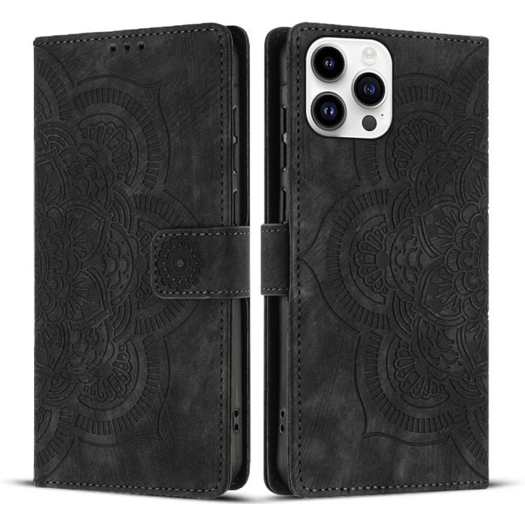 Custodia per telefono in pelle satinata stile retrò con mandala in rilievo., For iPhone 14 Pro Max, For iPhone 7 / 8 / SE 2022, For iPhone 13 Pro Max, For iPhone 13 Pro
