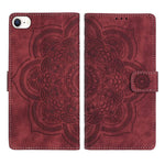 Custodia per telefono in pelle satinata stile retrò con mandala in rilievo., For iPhone 14 Pro Max, For iPhone 7 / 8 / SE 2022, For iPhone 13 Pro Max, For iPhone 13 Pro