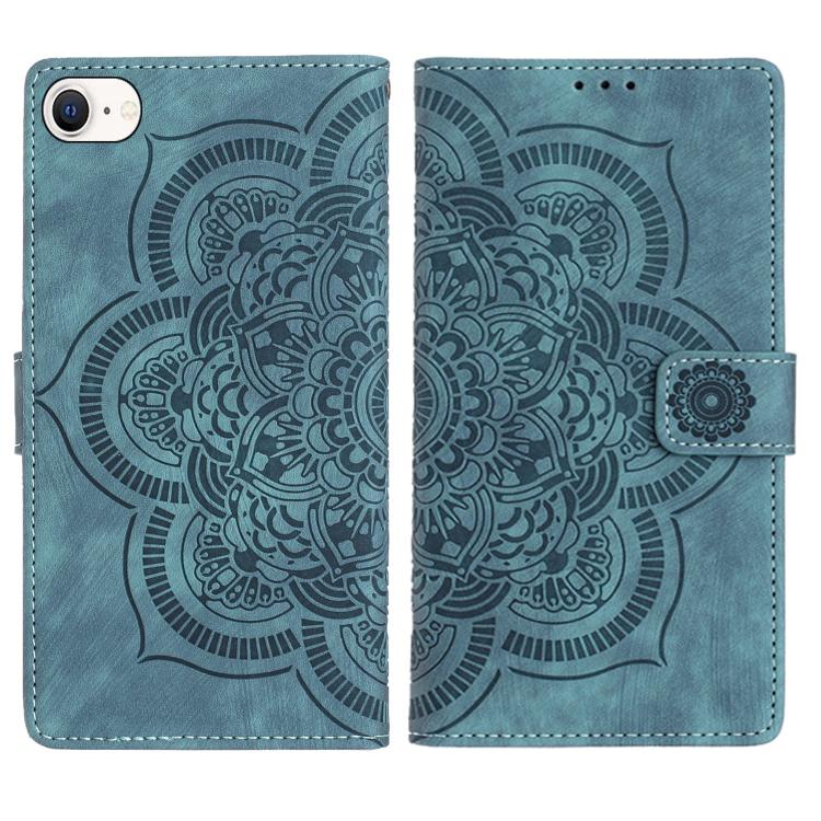 Custodia per telefono in pelle satinata stile retrò con mandala in rilievo., For iPhone 14 Pro Max, For iPhone 7 / 8 / SE 2022, For iPhone 13 Pro Max, For iPhone 13 Pro