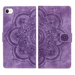 Custodia per telefono in pelle satinata stile retrò con mandala in rilievo., For iPhone 14 Pro Max, For iPhone 7 / 8 / SE 2022, For iPhone 13 Pro Max, For iPhone 13 Pro