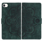 Custodia per telefono in pelle satinata stile retrò con mandala in rilievo., For iPhone 14 Pro Max, For iPhone 7 / 8 / SE 2022, For iPhone 13 Pro Max, For iPhone 13 Pro