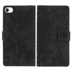 Custodia per telefono in pelle satinata stile retrò con mandala in rilievo., For iPhone 14 Pro Max, For iPhone 7 / 8 / SE 2022, For iPhone 13 Pro Max, For iPhone 13 Pro
