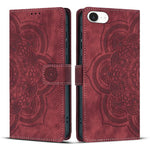 Custodia per telefono in pelle satinata stile retrò con mandala in rilievo., For iPhone 17e / 16e, For iPhone 17 Pro Max, For iPhone 17 Pro, For iPhone 17