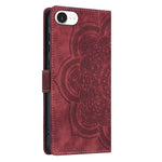 Custodia per telefono in pelle satinata stile retrò con mandala in rilievo., For iPhone 17e / 16e, For iPhone 17 Pro Max, For iPhone 17 Pro, For iPhone 17