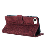 Custodia per telefono in pelle satinata stile retrò con mandala in rilievo., For iPhone 17e / 16e, For iPhone 17 Pro Max, For iPhone 17 Pro, For iPhone 17