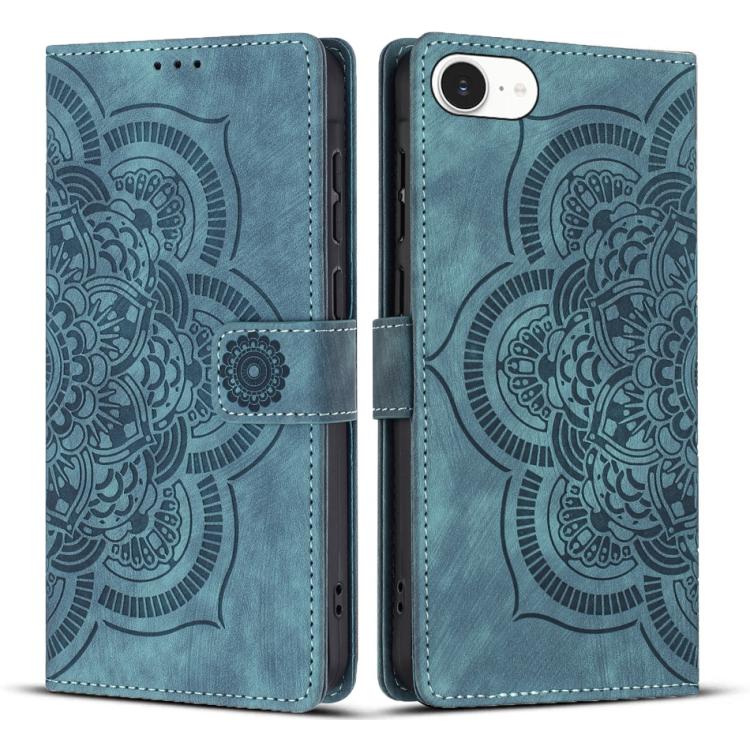 Custodia per telefono in pelle satinata stile retrò con mandala in rilievo., For iPhone 17e / 16e, For iPhone 17 Pro Max, For iPhone 17 Pro, For iPhone 17
