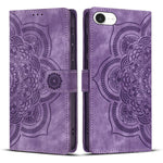 Custodia per telefono in pelle satinata stile retrò con mandala in rilievo., For iPhone 17e / 16e, For iPhone 17 Pro Max, For iPhone 17 Pro, For iPhone 17