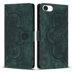 Custodia per telefono in pelle satinata stile retrò con mandala in rilievo., For iPhone 17e / 16e, For iPhone 17 Pro Max, For iPhone 17 Pro, For iPhone 17