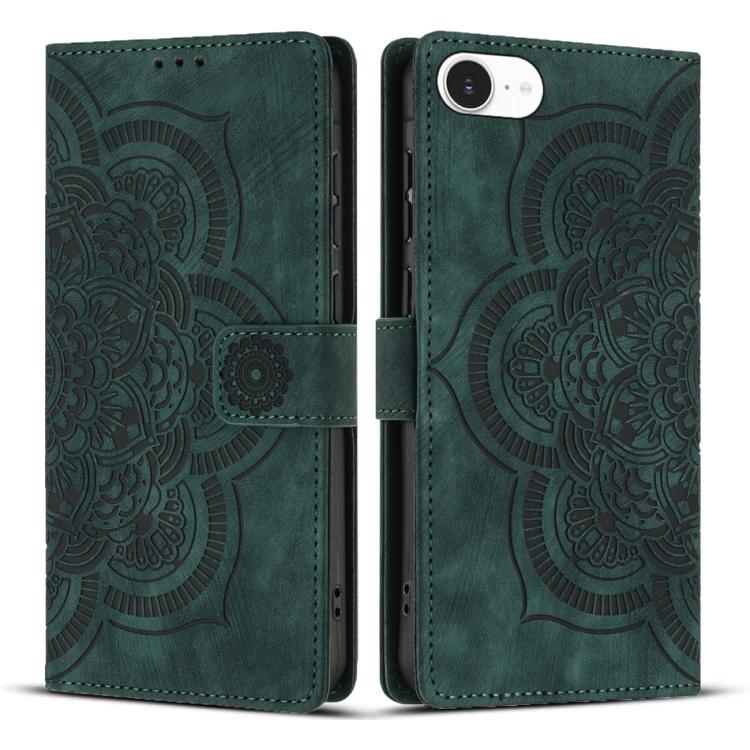 Custodia per telefono in pelle satinata stile retrò con mandala in rilievo., For iPhone 17e / 16e, For iPhone 17 Pro Max, For iPhone 17 Pro, For iPhone 17