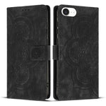 Custodia per telefono in pelle satinata stile retrò con mandala in rilievo., For iPhone 17e / 16e, For iPhone 17 Pro Max, For iPhone 17 Pro, For iPhone 17