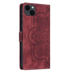 Custodia per telefono in pelle satinata stile retrò con mandala in rilievo., For iPhone 12 mini / 13 mini, For iPhone 12 / 12 Pro, For iPhone 12 Pro Max, For iPhone 11 Pro Max