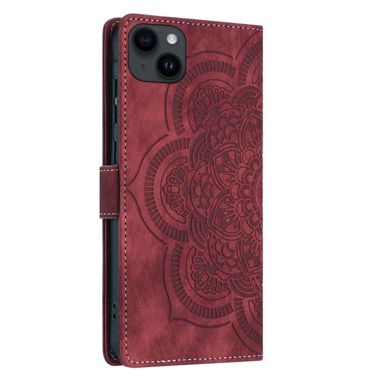 Custodia per telefono in pelle satinata stile retrò con mandala in rilievo., For iPhone 12 mini / 13 mini, For iPhone 12 / 12 Pro, For iPhone 12 Pro Max, For iPhone 11 Pro Max