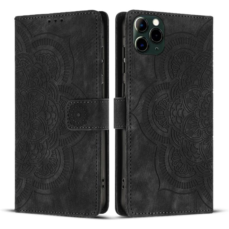 Custodia per telefono in pelle satinata stile retrò con mandala in rilievo., For iPhone 12 mini / 13 mini, For iPhone 12 / 12 Pro, For iPhone 12 Pro Max, For iPhone 11 Pro Max