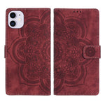 Custodia per telefono in pelle satinata stile retrò con mandala in rilievo., For iPhone 11, For iPhone 11 Pro, For iPhone X / XS, For iPhone XR