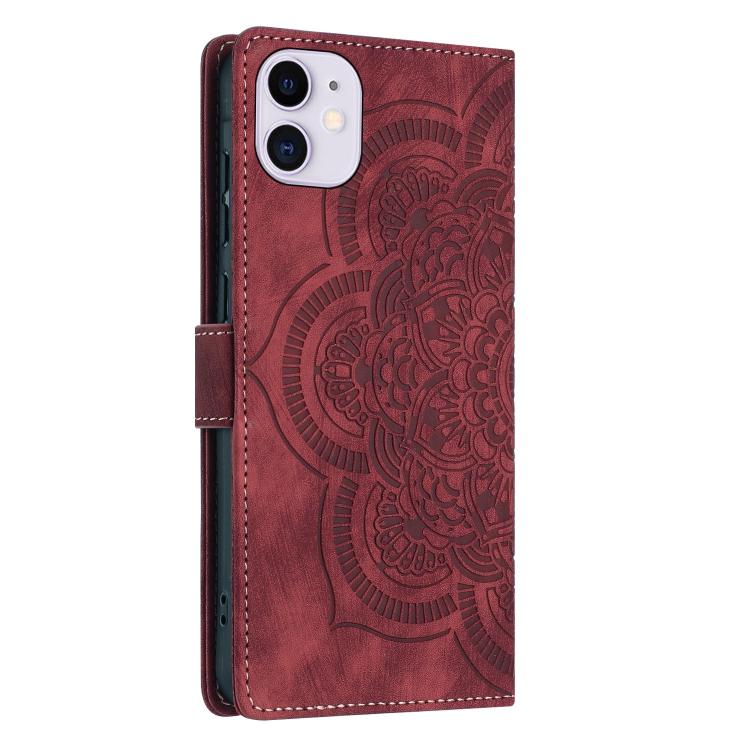 Custodia per telefono in pelle satinata stile retrò con mandala in rilievo., For iPhone 11, For iPhone 11 Pro, For iPhone X / XS, For iPhone XR