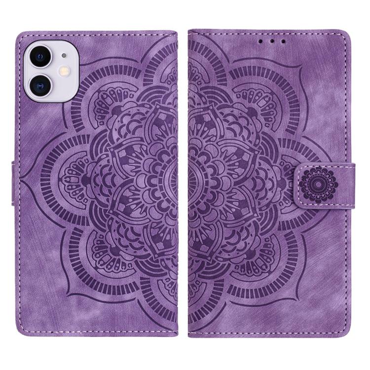 Custodia per telefono in pelle satinata stile retrò con mandala in rilievo., For iPhone 11, For iPhone 11 Pro, For iPhone X / XS, For iPhone XR