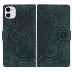 Custodia per telefono in pelle satinata stile retrò con mandala in rilievo., For iPhone 11, For iPhone 11 Pro, For iPhone X / XS, For iPhone XR