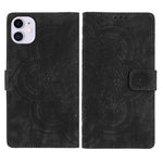 Custodia per telefono in pelle satinata stile retrò con mandala in rilievo., For iPhone 11, For iPhone 11 Pro, For iPhone X / XS, For iPhone XR