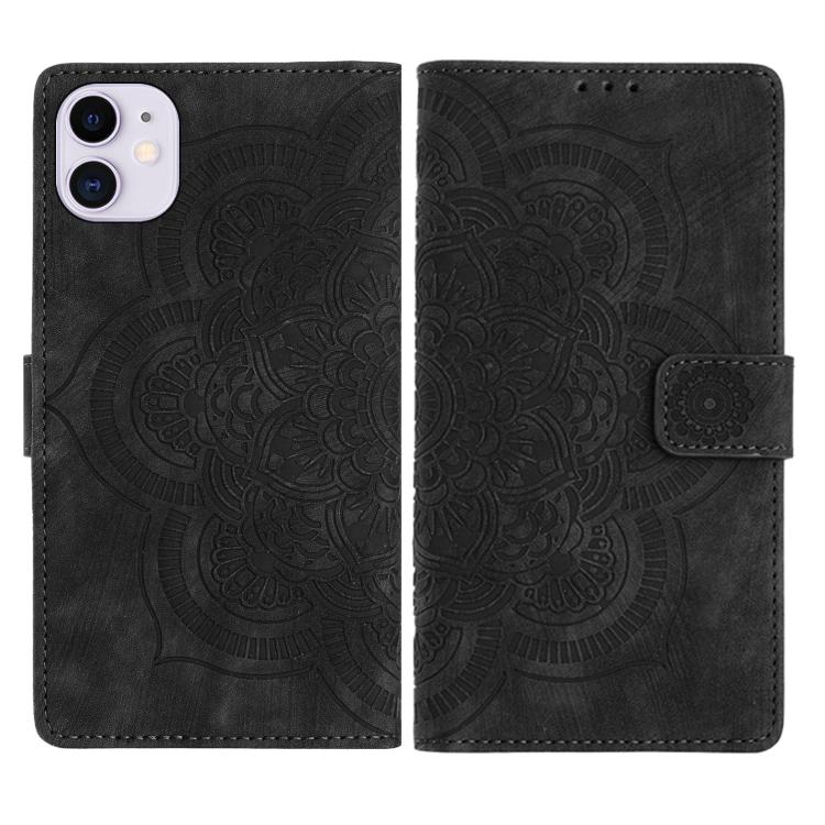 Custodia per telefono in pelle satinata stile retrò con mandala in rilievo., For iPhone 11, For iPhone 11 Pro, For iPhone X / XS, For iPhone XR