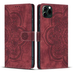 Custodia per telefono in pelle satinata stile retrò con mandala in rilievo., For iPhone 11, For iPhone 11 Pro, For iPhone X / XS, For iPhone XR
