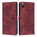 Custodia per telefono in pelle satinata stile retrò con mandala in rilievo., For iPhone 11, For iPhone 11 Pro, For iPhone X / XS, For iPhone XR