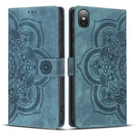 Custodia per telefono in pelle satinata stile retrò con mandala in rilievo., For iPhone 11, For iPhone 11 Pro, For iPhone X / XS, For iPhone XR