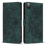 Custodia per telefono in pelle satinata stile retrò con mandala in rilievo., For iPhone 11, For iPhone 11 Pro, For iPhone X / XS, For iPhone XR