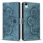 Custodia per telefono in pelle satinata stile retrò con mandala in rilievo., For iPhone 11, For iPhone 11 Pro, For iPhone X / XS, For iPhone XR