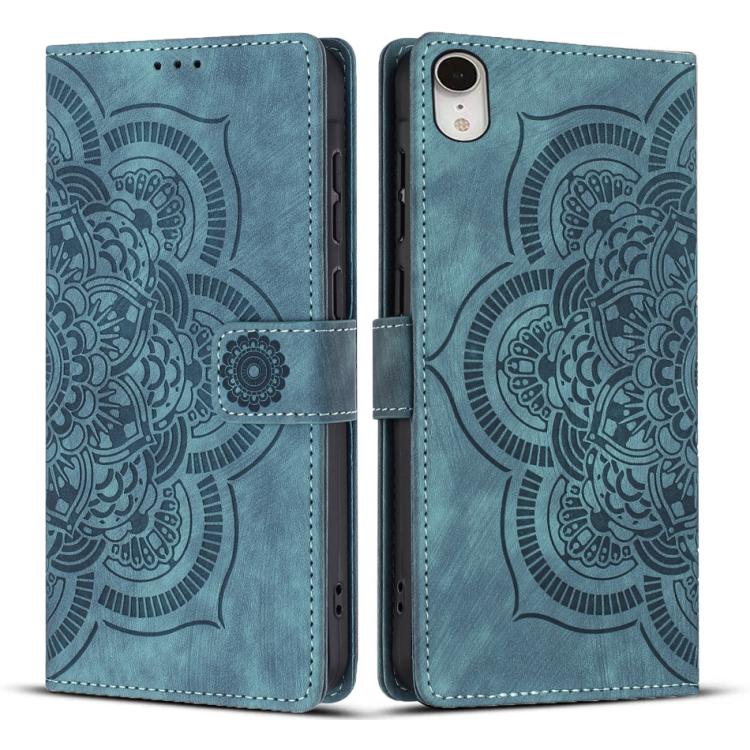 Custodia per telefono in pelle satinata stile retrò con mandala in rilievo., For iPhone 11, For iPhone 11 Pro, For iPhone X / XS, For iPhone XR