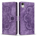 Custodia per telefono in pelle satinata stile retrò con mandala in rilievo., For iPhone 11, For iPhone 11 Pro, For iPhone X / XS, For iPhone XR