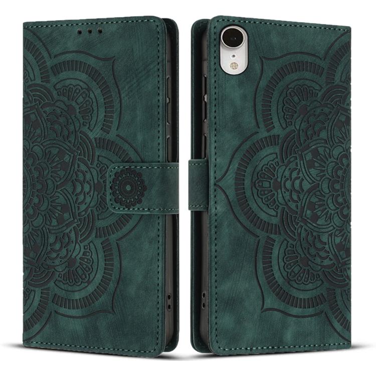 Custodia per telefono in pelle satinata stile retrò con mandala in rilievo., For iPhone 11, For iPhone 11 Pro, For iPhone X / XS, For iPhone XR