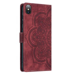 Custodia per telefono in pelle satinata stile retrò con mandala in rilievo., For iPhone XS Max, For iPhone 7 Plus / 8 Plus