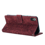 Custodia per telefono in pelle satinata stile retrò con mandala in rilievo., For iPhone XS Max, For iPhone 7 Plus / 8 Plus