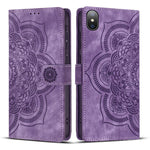 Custodia per telefono in pelle satinata stile retrò con mandala in rilievo., For iPhone XS Max, For iPhone 7 Plus / 8 Plus