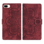 Custodia per telefono in pelle satinata stile retrò con mandala in rilievo., For iPhone XS Max, For iPhone 7 Plus / 8 Plus