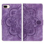 Custodia per telefono in pelle satinata stile retrò con mandala in rilievo., For iPhone XS Max, For iPhone 7 Plus / 8 Plus