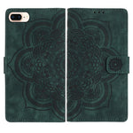 Custodia per telefono in pelle satinata stile retrò con mandala in rilievo., For iPhone XS Max, For iPhone 7 Plus / 8 Plus