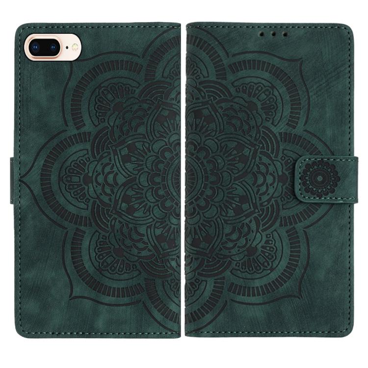 Custodia per telefono in pelle satinata stile retrò con mandala in rilievo., For iPhone XS Max, For iPhone 7 Plus / 8 Plus