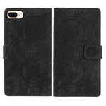 Custodia per telefono in pelle satinata stile retrò con mandala in rilievo., For iPhone XS Max, For iPhone 7 Plus / 8 Plus