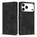 Custodia per telefono in pelle satinata stile retrò con mandala in rilievo., For iPhone 17e / 16e, For iPhone 17 Pro Max, For iPhone 17 Pro, For iPhone 17