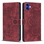 Custodia per telefono in pelle satinata stile retrò con mandala in rilievo., For iPhone 17e / 16e, For iPhone 17 Pro Max, For iPhone 17 Pro, For iPhone 17
