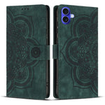 Custodia per telefono in pelle satinata stile retrò con mandala in rilievo., For iPhone 17e / 16e, For iPhone 17 Pro Max, For iPhone 17 Pro, For iPhone 17