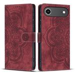 Custodia per telefono in pelle satinata stile retrò con mandala in rilievo., For iPhone Air, For iPhone 16 Pro Max, For iPhone 16 Pro, For iPhone 16 Plus