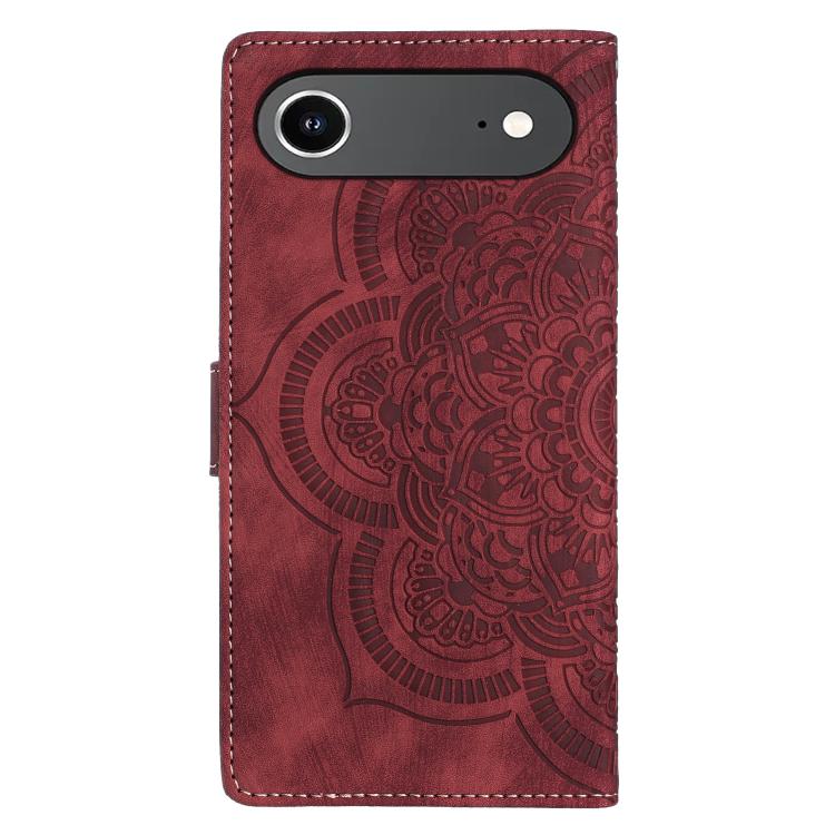 Custodia per telefono in pelle satinata stile retrò con mandala in rilievo., For iPhone Air, For iPhone 16 Pro Max, For iPhone 16 Pro, For iPhone 16 Plus